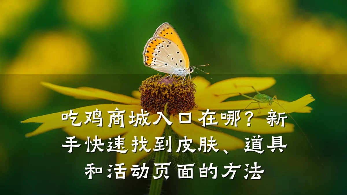 吃鸡商城入口在哪？新手快速找到皮肤、道具和活动页面的方法