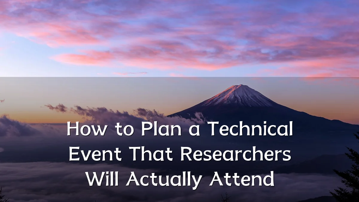 How to Plan a Technical Event That Researchers Will Actually Attend