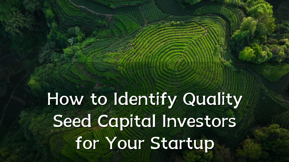 How to Identify Quality Seed Capital Investors for Your Startup
